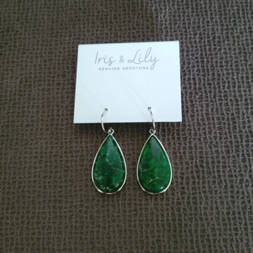 Iris & Lily Green💚 Jasper Earrings - Picture 12 of 16